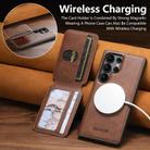 For Samsung Galaxy S25 Ultra 5G Suteni M3 Card Bag MagSafe Cowhide Texture Leather Phone Case(Brown) - 3