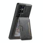 For Samsung Galaxy S24 Ultra 5G Suteni M3 Card Bag MagSafe Cowhide Texture Leather Phone Case(Black) - 1