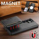 For Samsung Galaxy S24 Ultra 5G Suteni M3 Card Bag MagSafe Cowhide Texture Leather Phone Case(Black) - 2