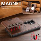 For Samsung Galaxy S22 Ultra 5G Suteni M3 Card Bag MagSafe Cowhide Texture Leather Phone Case(Brown) - 2
