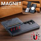 For Samsung Galaxy S22 Ultra 5G Suteni M3 Card Bag MagSafe Cowhide Texture Leather Phone Case(Blue) - 2