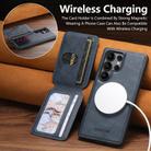 For Samsung Galaxy S22 Ultra 5G Suteni M3 Card Bag MagSafe Cowhide Texture Leather Phone Case(Blue) - 3