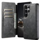 For Samsung Galaxy S24 Ultra 5G Suteni Q05 2-in-1 Multi-function Detachable Wallet MagSafe Phone Case(Black) - 1