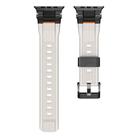 For Apple Watch 46mm / 49mm / 45mm / 44mm Stainless Steel Connector Vertical Grain TPU Watch Band(Starlight) - 2