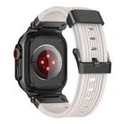 For Apple Watch 46mm / 49mm / 45mm / 44mm Stainless Steel Connector Vertical Grain TPU Watch Band(Starlight) - 3