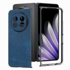 For OPPO Find N5 Vintage Leather PC Back Cover Phone Cas(Blue) - 3
