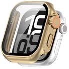 For Apple Watch Series 10 42mm Change to Ultra 49mm Tempered Film Integrated PC Button Watch Case(Champagne Gold) - 3
