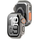 For Apple Watch Series 10 46mm Change to Ultra 49mm Tempered Film Integrated PC Button Watch Case(Titanium Steel Color) - 2