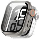 For Apple Watch Series 10 46mm Change to Ultra 49mm Tempered Film Integrated PC Button Watch Case(Titanium Steel Color) - 3
