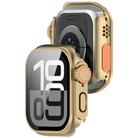 For Apple Watch Series 9/8/7 41mm Change to Ultra 49mm Tempered Film Integrated PC Button Watch Case(Champagne Gold) - 2