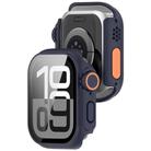 For Apple Watch Series 6/5/4/SE/SE2 40mm Change to Ultra 49mm Tempered Film Integrated PC Button Watch Case(Midnight Blue) - 2
