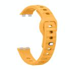 For Huawei Band 10 / 10 NFC Solid Color Metal Reverse Buckle Wave Silicone Watch Band(Yellow) - 2