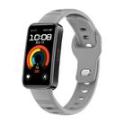 For Huawei Band 10 / 10 NFC Solid Color Metal Reverse Buckle Wave Silicone Watch Band(Gray) - 1