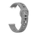 For Huawei Band 10 / 10 NFC Solid Color Metal Reverse Buckle Wave Silicone Watch Band(Gray) - 2