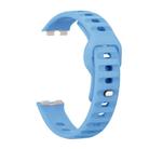 For Huawei Band 10 / 10 NFC Solid Color Metal Reverse Buckle Wave Silicone Watch Band(Sky Blue) - 2