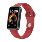 For Huawei Band 10 / 10 NFC Solid Color Metal Reverse Buckle Flat Silicone Watch Band(Red) - 1