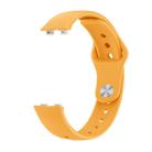 For Huawei Band 10 / 10 NFC Solid Color Metal Reverse Buckle Flat Silicone Watch Band(Yellow) - 3