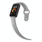 For Huawei Band 10 / 10 NFC Solid Color Metal Reverse Buckle Flat Silicone Watch Band(Gray) - 2
