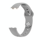 For Huawei Band 10 / 10 NFC Solid Color Metal Reverse Buckle Flat Silicone Watch Band(Gray) - 3