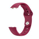 For Huawei Band 10 / 10 NFC Solid Color Metal Reverse Buckle Flat Silicone Watch Band(Wine Red) - 3