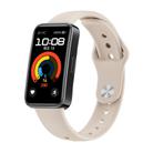 For Huawei Band 10 / 10 NFC Solid Color Metal Reverse Buckle Flat Silicone Watch Band(Starlight) - 1