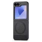For Samsung Galaxy Z Flip3 5G Twill Fabric Leather Skin Magnetic Back Phone Case(Black) - 2