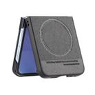 For Samsung Galaxy Z Flip3 5G Twill Fabric Leather Skin Magnetic Back Phone Case(Black) - 3
