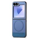 For Samsung Galaxy Z Flip3 5G Twill Fabric Leather Skin Magnetic Back Phone Case(Blue) - 2