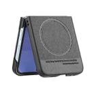 For Samsung Galaxy Z Flip4 Twill Fabric Leather Skin Magnetic Back Phone Case(Black) - 3