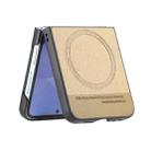 For Samsung Galaxy Z Flip4 Twill Fabric Leather Skin Magnetic Back Phone Case(Khaki) - 3