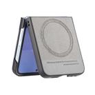 For Samsung Galaxy Z Flip4 Twill Fabric Leather Skin Magnetic Back Phone Case(Gray) - 3