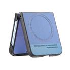 For Samsung Galaxy Z Flip4 Twill Fabric Leather Skin Magnetic Back Phone Case(Blue) - 3