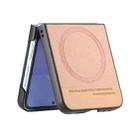 For Samsung Galaxy Z Flip5 Twill Fabric Leather Skin Magnetic Back Phone Case(Pink) - 3