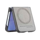 For Samsung Galaxy Z Flip5 Twill Fabric Leather Skin Magnetic Back Phone Case(Gray) - 3