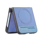 For Samsung Galaxy Z Flip5 Twill Fabric Leather Skin Magnetic Back Phone Case(Blue) - 3