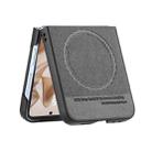 For Samsung Galaxy Z Flip7 5G Twill Fabric Leather Skin Magnetic Back Phone Case(Black) - 3