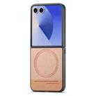 For Samsung Galaxy Z Flip7 5G Twill Fabric Leather Skin Magnetic Back Phone Case(Pink) - 2