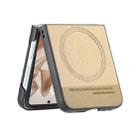 For Samsung Galaxy Z Flip7 5G Twill Fabric Leather Skin Magnetic Back Phone Case(Khaki) - 3