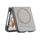 For Samsung Galaxy Z Flip7 5G Twill Fabric Leather Skin Magnetic Back Phone Case(Gray) - 3
