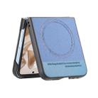 For Samsung Galaxy Z Flip7 5G Twill Fabric Leather Skin Magnetic Back Phone Case(Blue) - 3