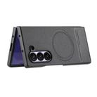 For Samsung Galaxy Z Fold4 Twill Fabric Leather Skin Magnetic Back Phone Case(Black) - 3
