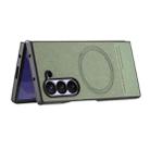 For Samsung Galaxy Z Fold5 Twill Fabric Leather Skin Magnetic Back Phone Case(Green) - 3