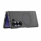 For Samsung Galaxy Z Fold6 Twill Fabric Leather Skin Magnetic Back Phone Case(Black) - 3