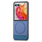 For Motorola Razr 40 Twill Fabric Leather Skin Magnetic Back Phone Case(Blue) - 2