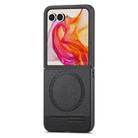 For Motorola Razr 40 Ultra Twill Fabric Leather Skin Magnetic Back Phone Case(Black) - 2