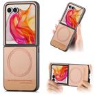 For Motorola Razr 40 Ultra Twill Fabric Leather Skin Magnetic Back Phone Case(Pink) - 1