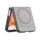 For Motorola Razr 50 Twill Fabric Leather Skin Magnetic Back Phone Case(Gray) - 3