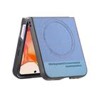 For Motorola Razr 50 Twill Fabric Leather Skin Magnetic Back Phone Case(Blue) - 3