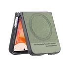For Motorola Razr 50 Ultra Twill Fabric Leather Skin Magnetic Back Phone Case(Green) - 3