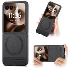 For Motorola Razr 60 Twill Fabric Leather Skin Magnetic Back Phone Case(Black) - 1